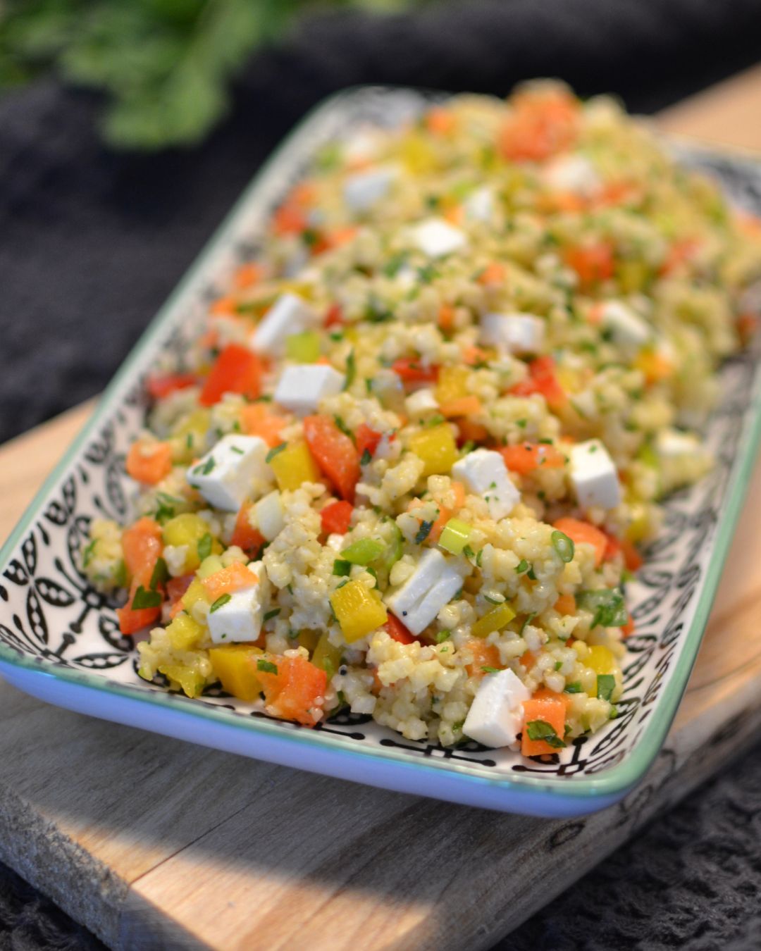 Hirse-Salat mit Honig-Senf-Dressing